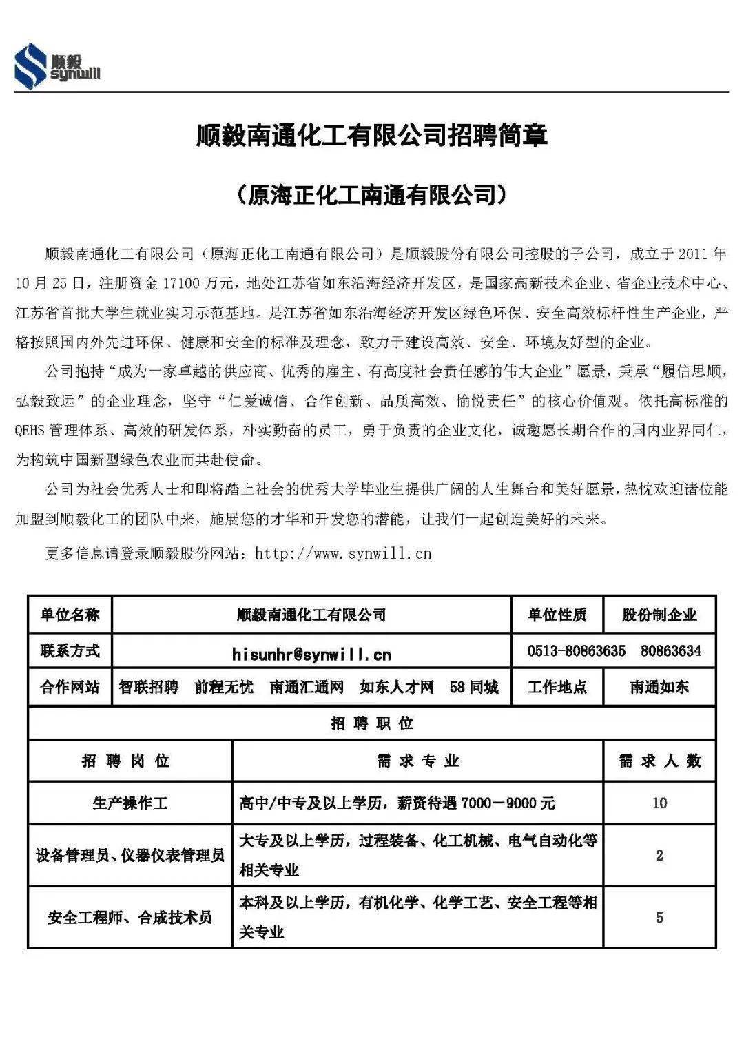 灌南堆沟化工最新招聘动态全解析